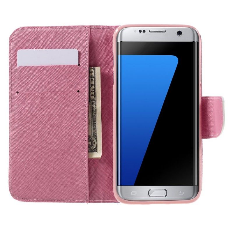 Etui Folio Samsung Galaxy S7 Edge Jasnoniebieski Motyle