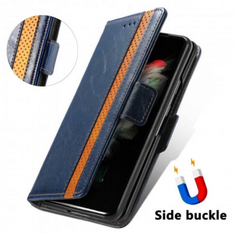 Etui Folio Samsung Galaxy Z Fold 3 5g Dwukolorowe Podwójne Zapięcie Etui Ochronne