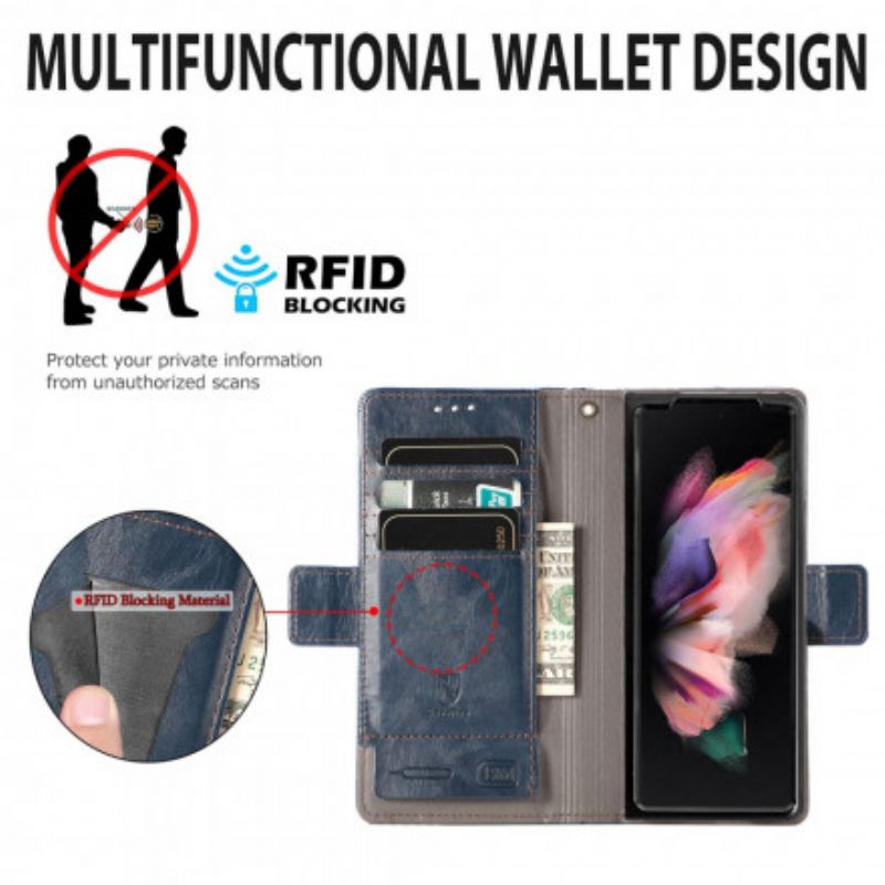 Etui Folio Samsung Galaxy Z Fold 3 5g Dwukolorowe Podwójne Zapięcie Etui Ochronne