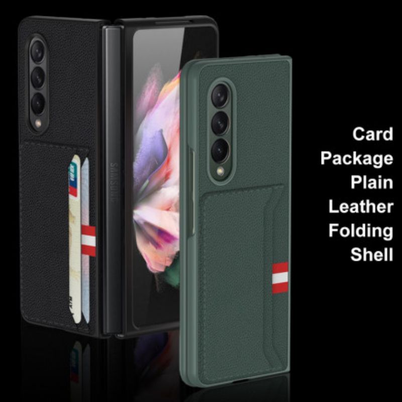 Etui Samsung Galaxy Z Fold 3 5g Litchi Skórzane Etui Na Karty Gkk