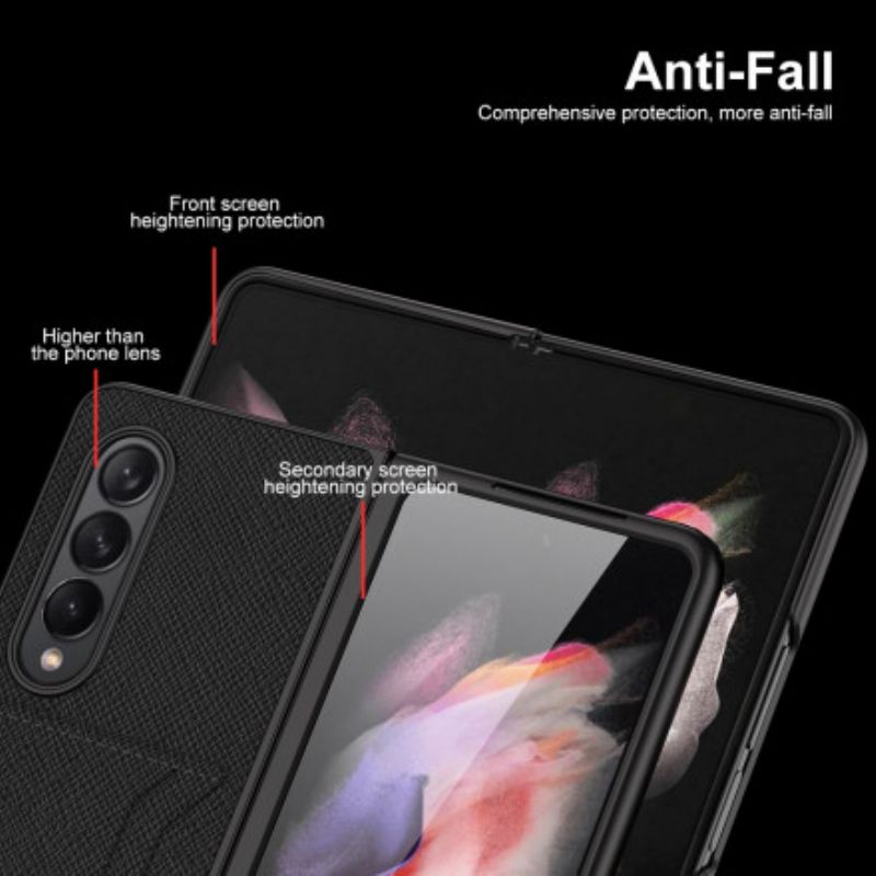 Etui Samsung Galaxy Z Fold 3 5g Litchi Skórzane Etui Na Karty Gkk