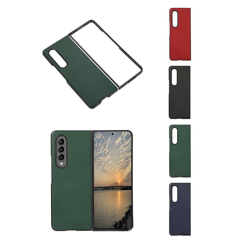 Etui Samsung Galaxy Z Fold 3 5g Oryginalna Skóra Litchi