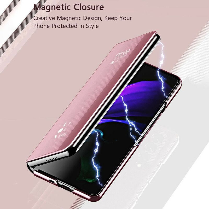 Flip Kotelot Samsung Galaxy Z Fold 3 5g Etui Na Telefon Osłona Lusterka