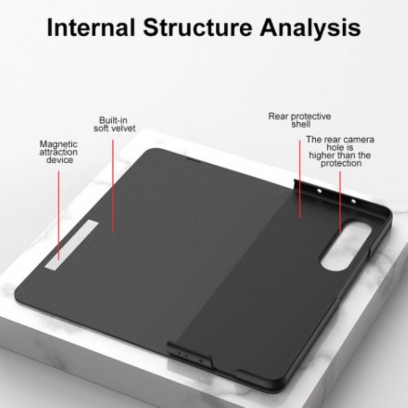 Flip Kotelot Samsung Galaxy Z Fold 3 5g Etui Na Telefon Szkło Hartowane I Sztuczna Skóra