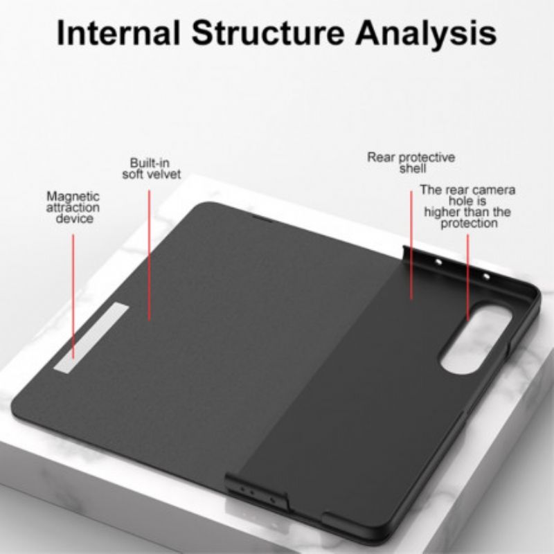 Flip Kotelot Samsung Galaxy Z Fold 3 5g Mechanizm Ze Szkła Hartowanego Gkk Etui Ochronne