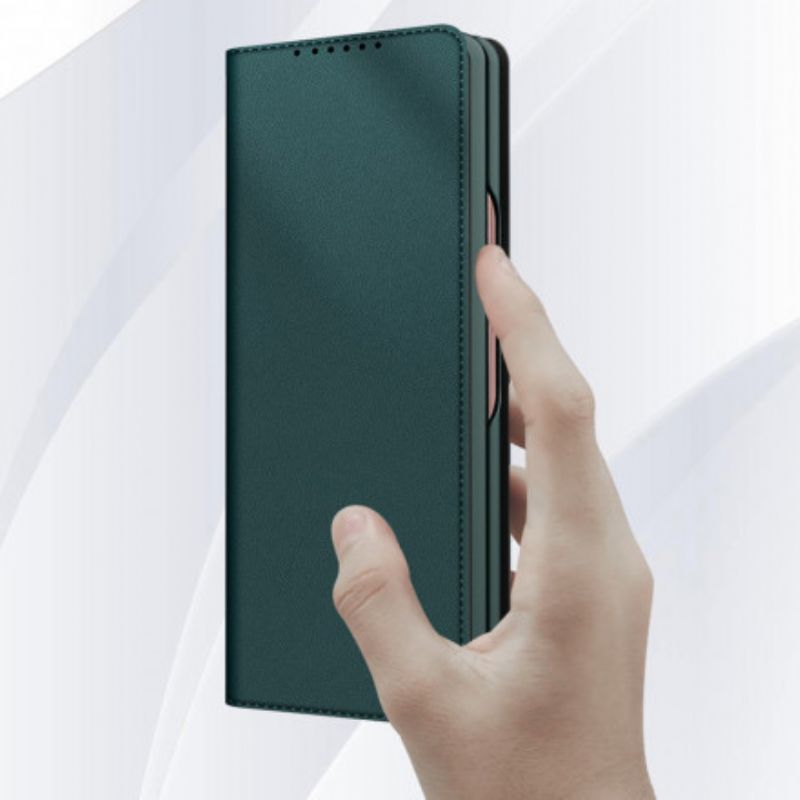 Flip Kotelot Samsung Galaxy Z Fold 3 5g Skóra Dwoinowa W Dotyku Etui Ochronne