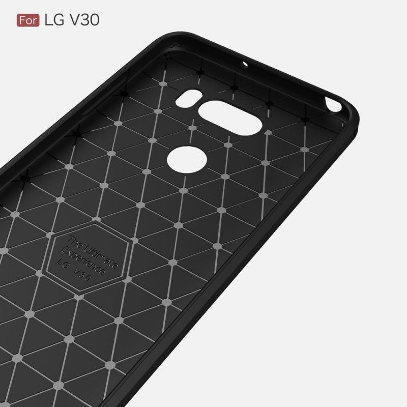 Etui LG V30 Czerwony Czarny Szczotkowane Włókno Węglowe Etui Ochronne