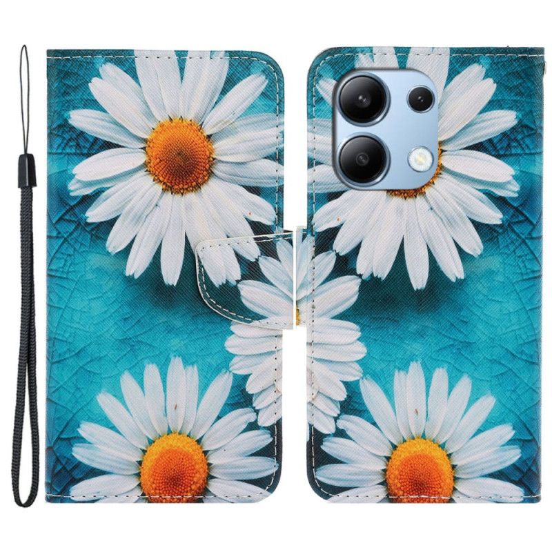 Etui Folio Do Xiaomi Redmi Note 13 4g Chryzantemy Z Paskiem