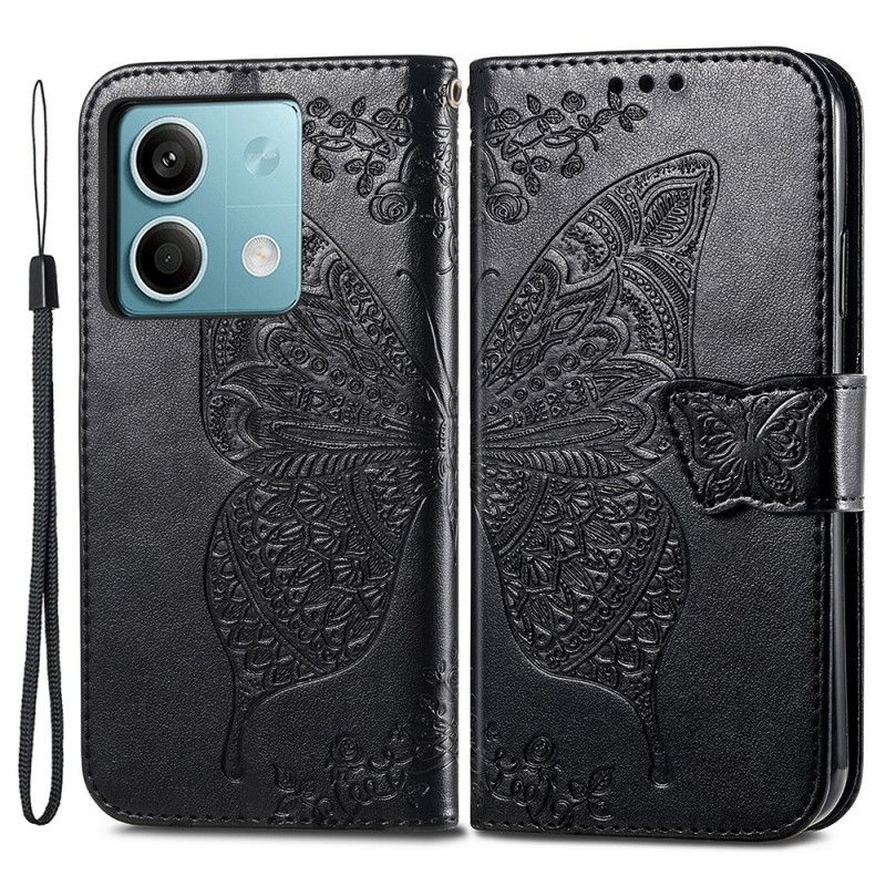 Etui Folio Xiaomi Redmi Note 13 4g Barokowy Motyl Z Paskiem