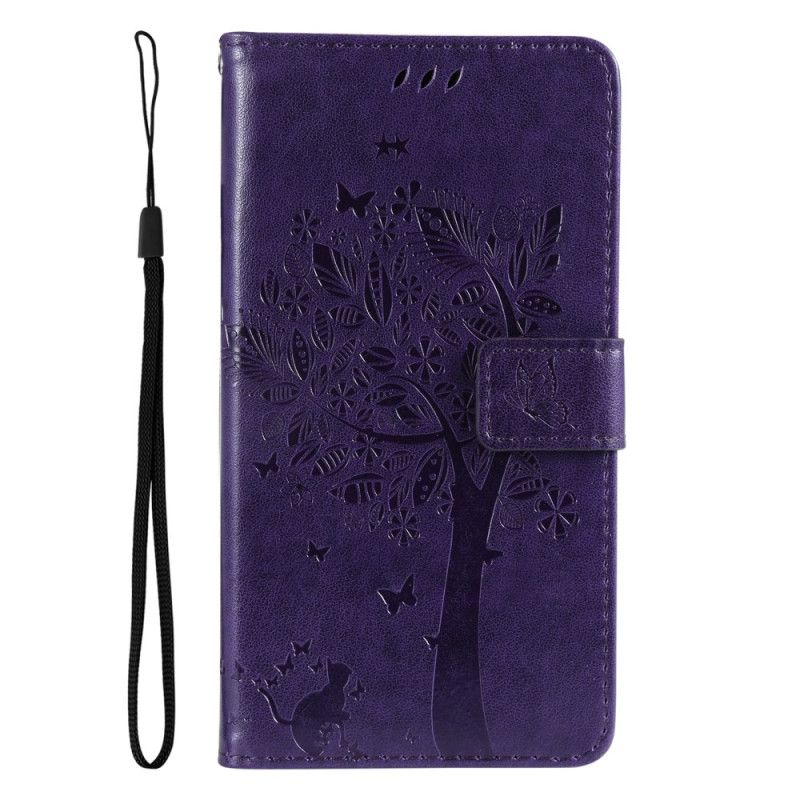 Etui Folio Xiaomi Redmi Note 13 4g Drzewko Dla Kota I Smyczy Etui Ochronne