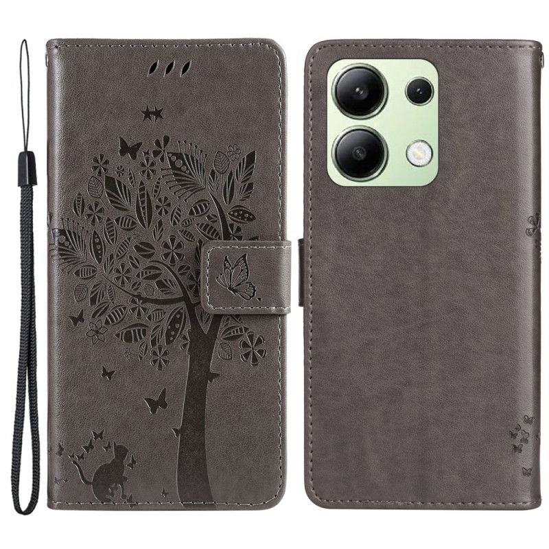 Etui Folio Xiaomi Redmi Note 13 4g Drzewko Dla Kota I Smyczy Etui Ochronne