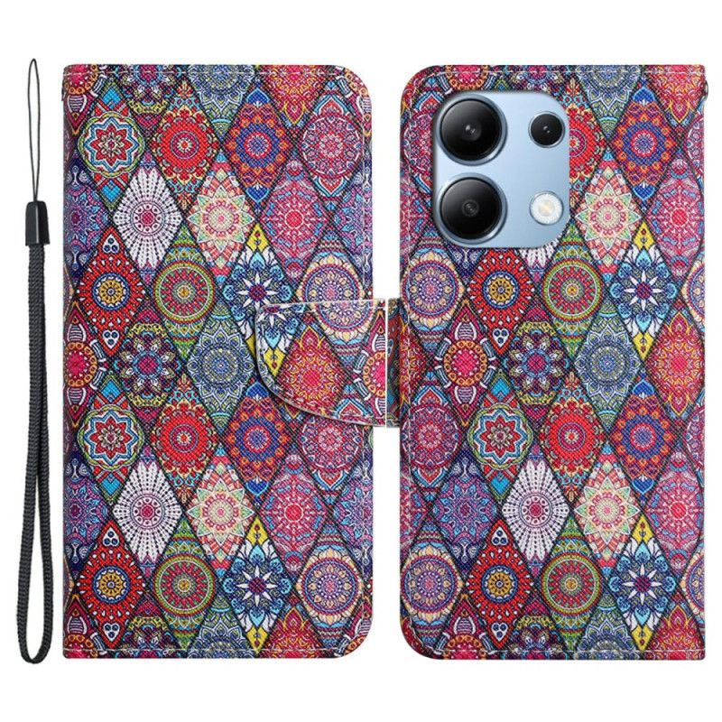 Etui Folio Xiaomi Redmi Note 13 4g Kalejdoskop Na Smyczy Etui Ochronne