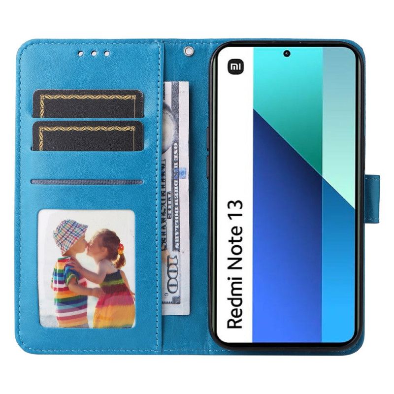 Etui Folio Xiaomi Redmi Note 13 4g Mandala Kwiatowa Z Paskiem Etui Ochronne