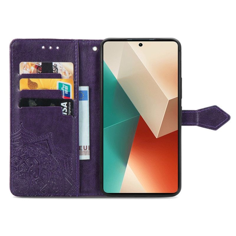 Etui Folio Xiaomi Redmi Note 13 4g Mandala Słońce W Lnaière