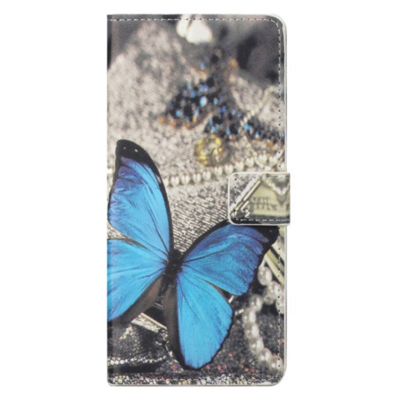 Etui Folio Xiaomi Redmi Note 13 4g Niebieski Motyl