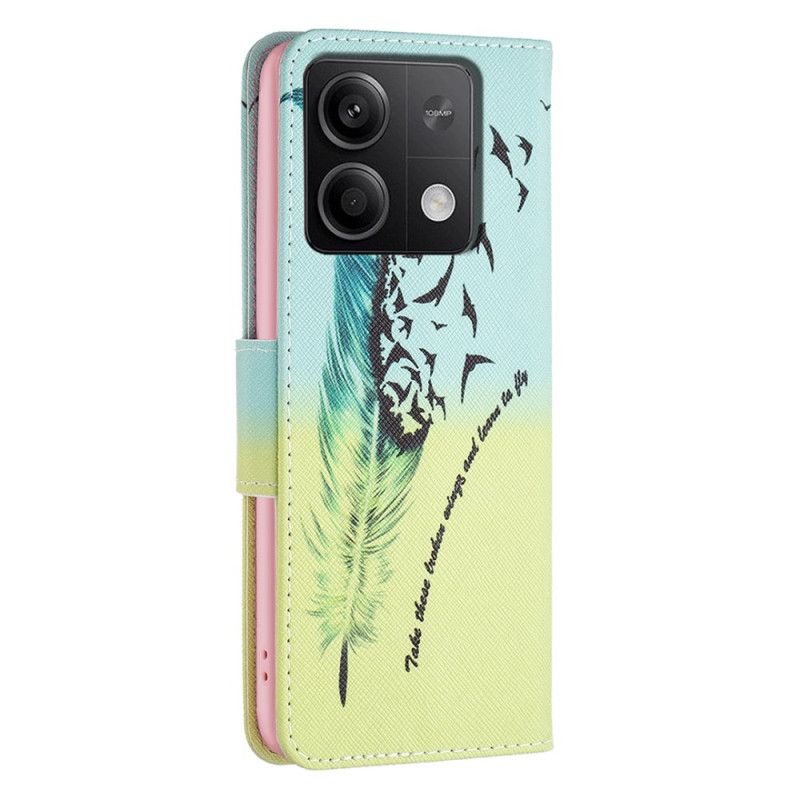 Etui Folio Xiaomi Redmi Note 13 4g Pióro I Ptaki Etui Ochronne