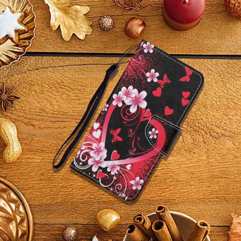 Etui Folio Xiaomi Redmi Note 13 4g Serce Z Paskiem Etui Ochronne