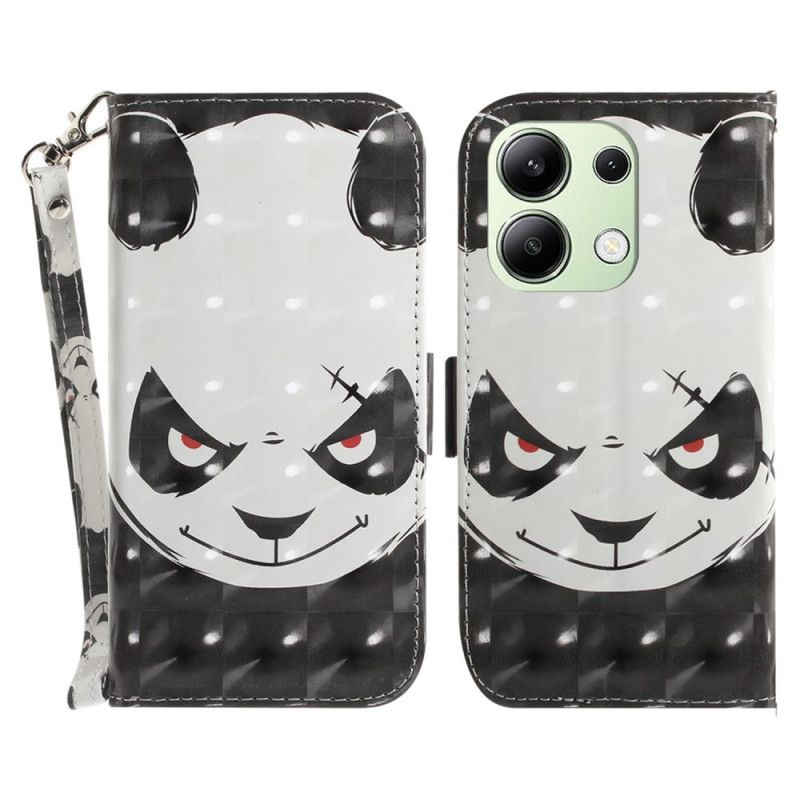 Etui Folio Xiaomi Redmi Note 13 4g Wściekła Panda Z Paskiem