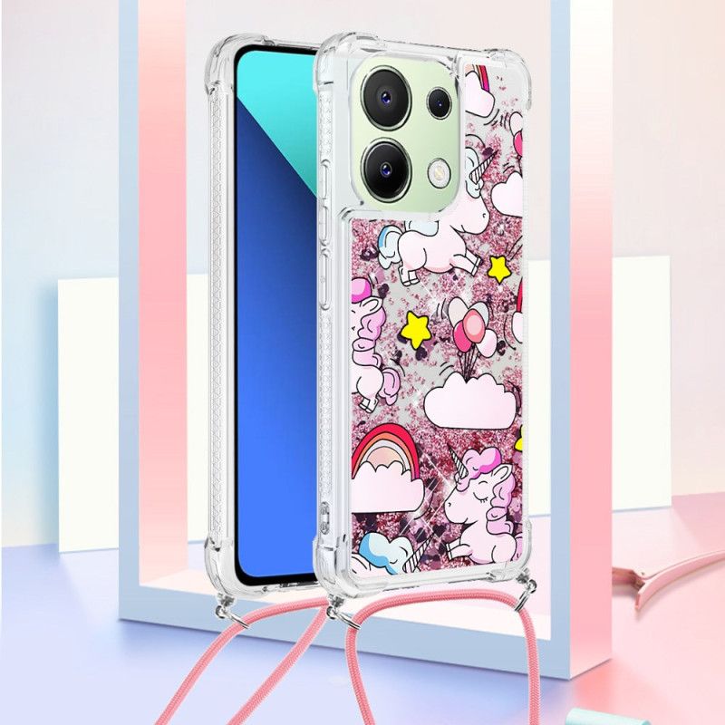 Etui Xiaomi Redmi Note 13 4g Cekinowy Wzór Ze Sznurkiem