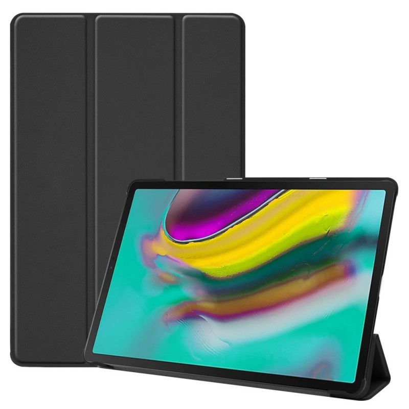 Eleganckie Etui Samsung Galaxy Tab S5e Biały Czarny Klasyczna Sztuczna Skóra