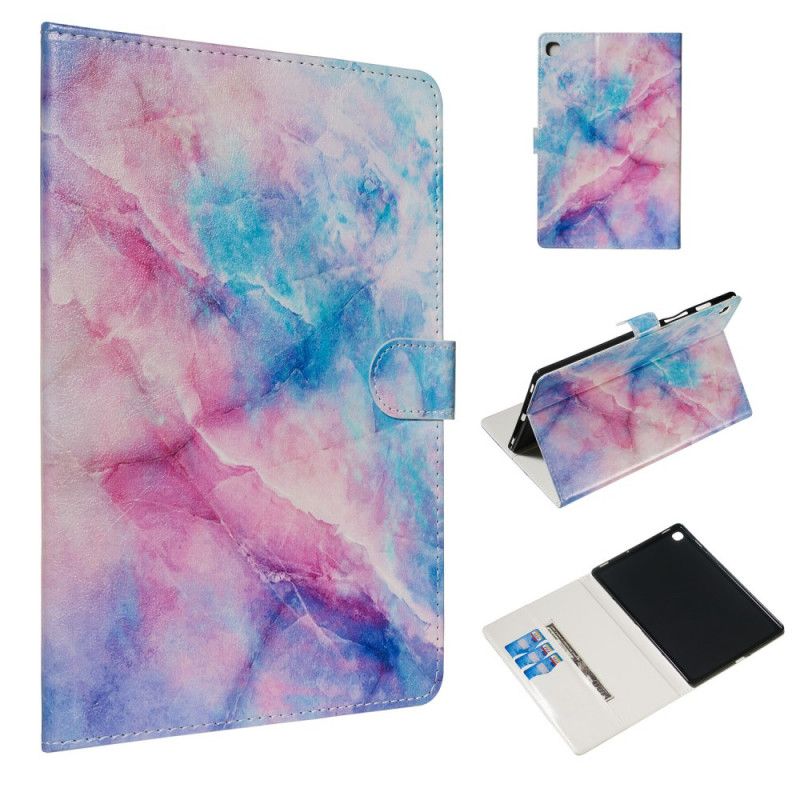 Etui Folio Samsung Galaxy Tab S5e Biały Czarny Wzór Marmuru Etui Ochronne