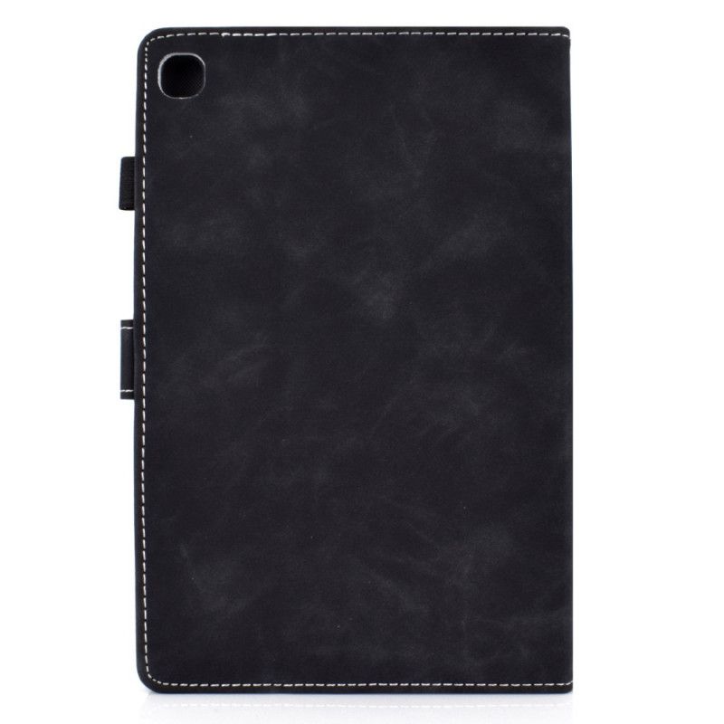 Etui Folio Samsung Galaxy Tab S5e Czerwony Czarny Efekt Skóry Z Nadrukiem Słonia Etui Ochronne