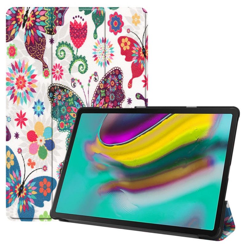 Inteligentna Obudowa Samsung Galaxy Tab S5e Retro Motyle I Kwiaty