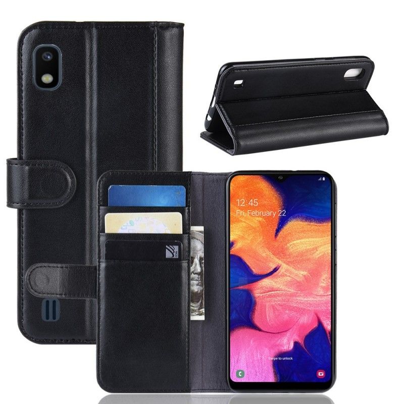 Etui Folio Samsung Galaxy A10 Brązowy Czarny Dwoina Skóry