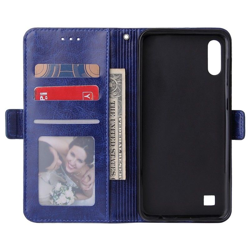 Etui Folio Samsung Galaxy A10 Czerwony Czarny Portmonetka Na Monety Z Paskiem Etui Ochronne