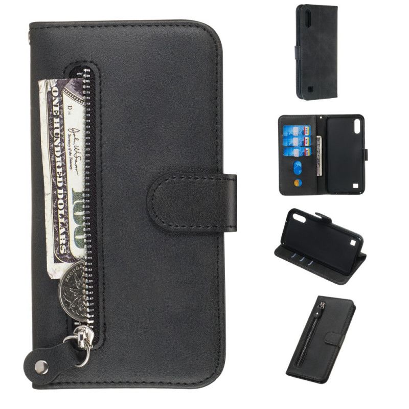 Etui Folio Samsung Galaxy A10 Czerwony Czarny Portmonetka Z Efektem Skóry Etui Ochronne