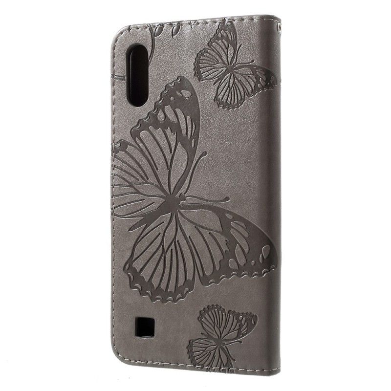 Etui Folio Samsung Galaxy A10 Czerwony Szary Gigantyczne Motyle Stringi