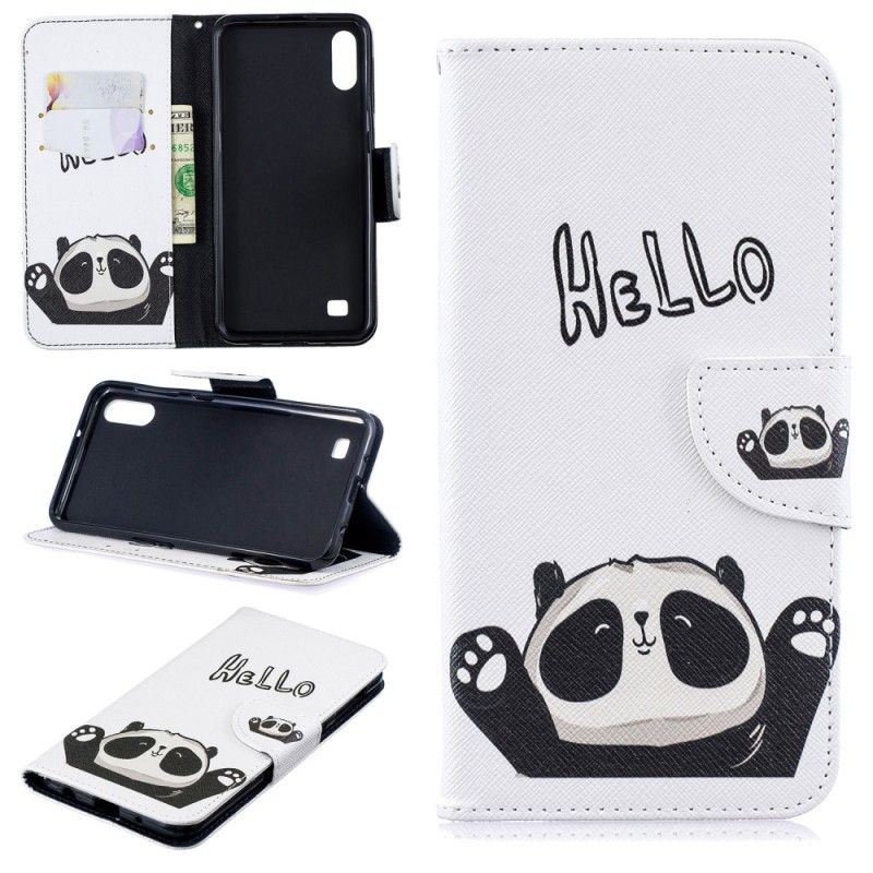 Etui Folio Samsung Galaxy A10 Cześć Panda Etui Ochronne