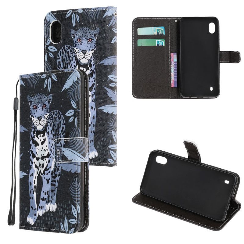 Etui Folio Samsung Galaxy A10 Lampart Ze Stringami