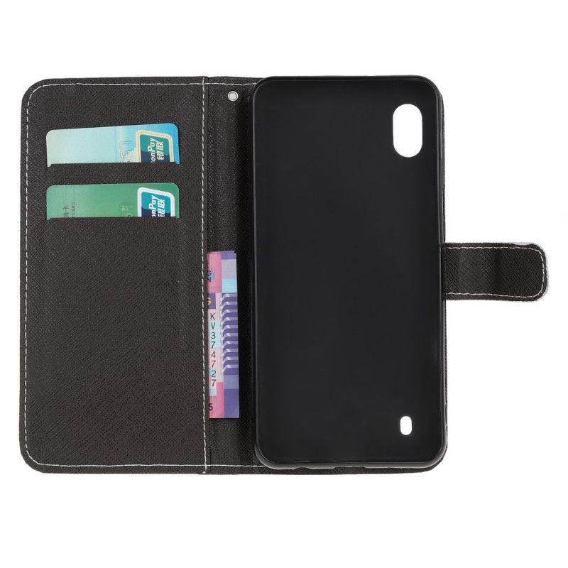 Etui Folio Samsung Galaxy A10 Lampart Ze Stringami