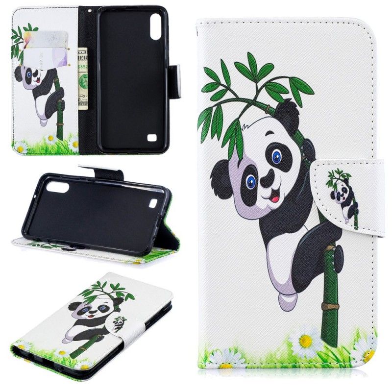 Etui Folio Samsung Galaxy A10 Panda Na Bambusie