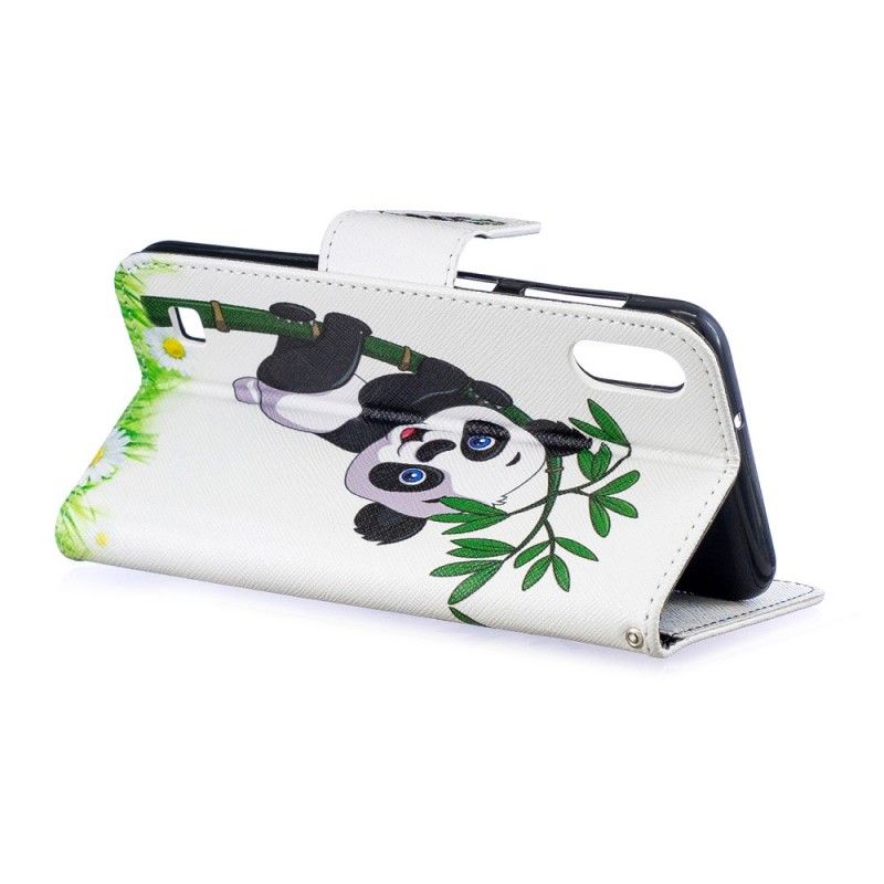 Etui Folio Samsung Galaxy A10 Panda Na Bambusie