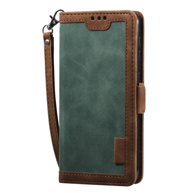 Etui Folio Samsung Galaxy A10 Szary Czarny Dwukolorowa Imitacja Skóry Ze Wzmocnionymi Konturami Etui Ochronne