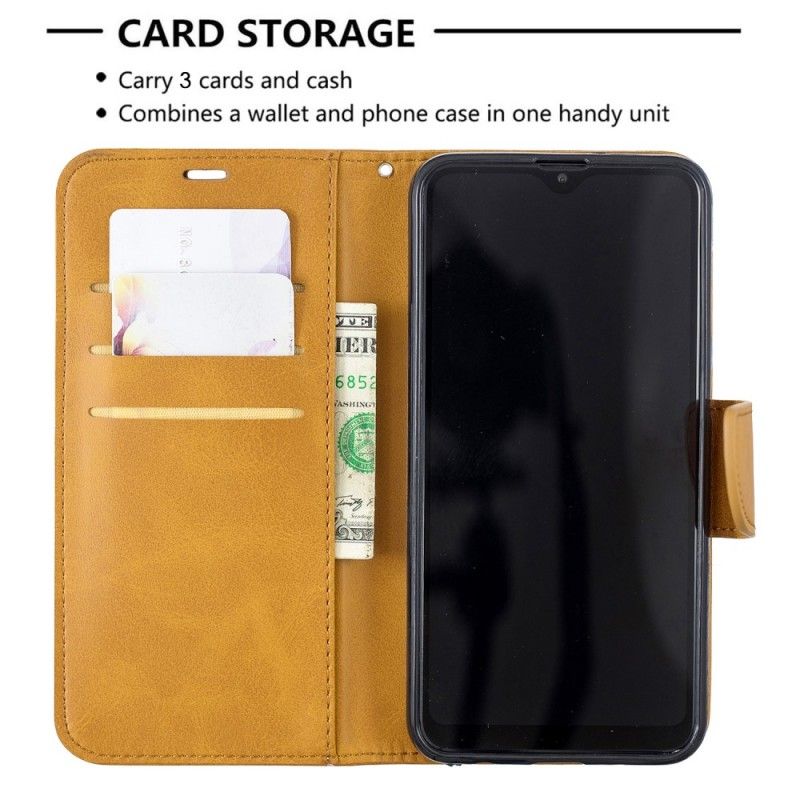 Etui Folio Samsung Galaxy A10 Szary Czarny Efekt Skóry W Kolorze