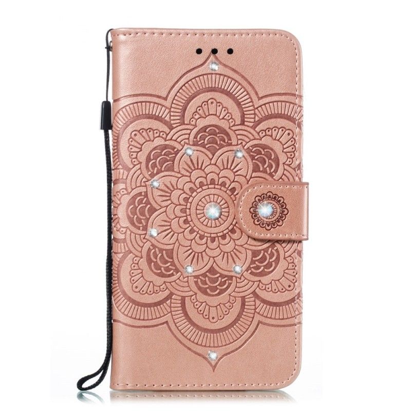 Etui Folio Samsung Galaxy A10 Szary Czarny Mandala I Diamenty Etui Ochronne