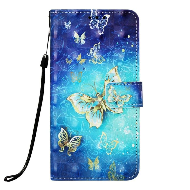 Etui Folio Samsung Galaxy A10 Złote Motyle Etui Ochronne