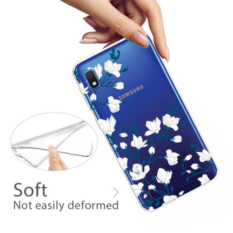 Etui Samsung Galaxy A10 Białe Kwiaty