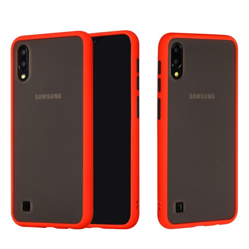 Etui Samsung Galaxy A10 Biały Czarny Hybryda Z Kolorowymi Krawędziami