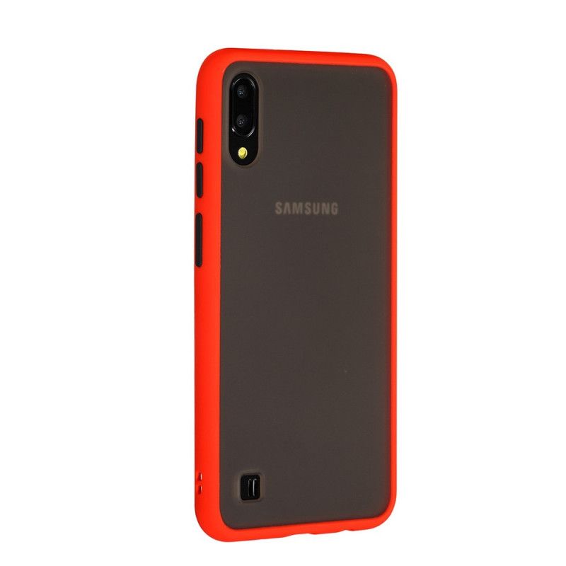 Etui Samsung Galaxy A10 Biały Czarny Hybryda Z Kolorowymi Krawędziami