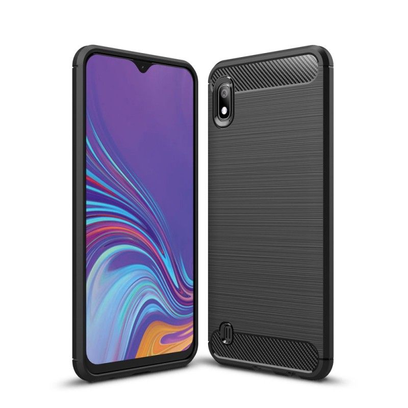 Etui Samsung Galaxy A10 Granatowy Czarny Szczotkowane Włókno Węglowe