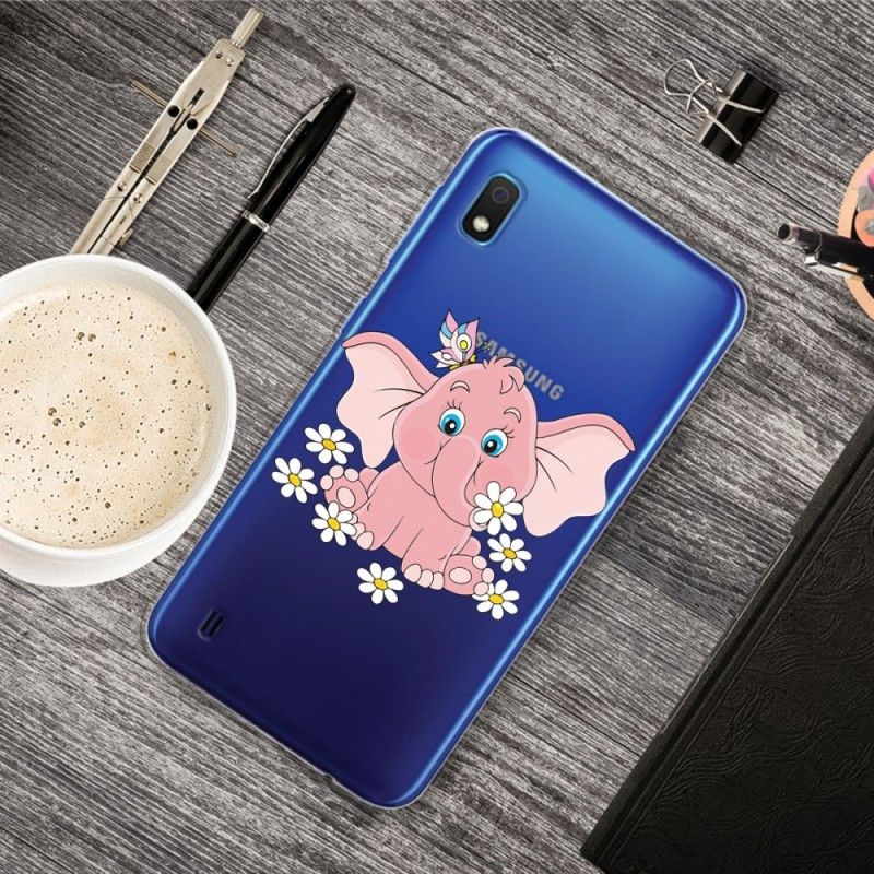 Etui Samsung Galaxy A10 Przezroczysty Różowy Słoń Etui Ochronne