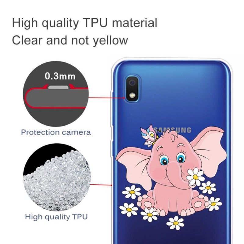 Etui Samsung Galaxy A10 Przezroczysty Różowy Słoń Etui Ochronne