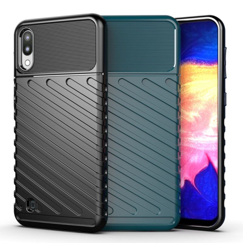 Etui Samsung Galaxy A10 Zielony Czarny Seria Grzmotów