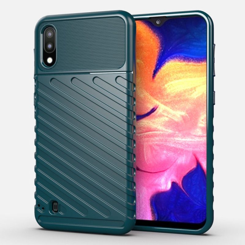 Etui Samsung Galaxy A10 Zielony Czarny Seria Grzmotów