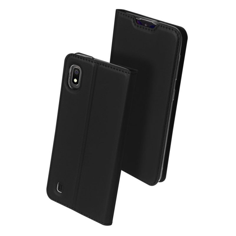 Flip Kotelot Samsung Galaxy A10 Złoty Czarny Etui na Telefon Pro Dux Ducis Skin