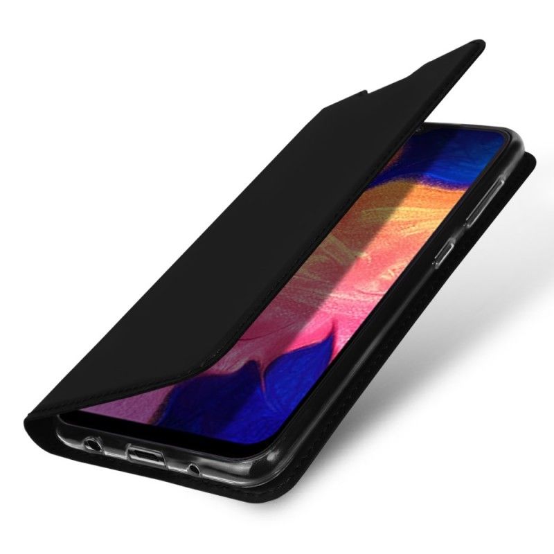 Flip Kotelot Samsung Galaxy A10 Złoty Czarny Etui na Telefon Pro Dux Ducis Skin